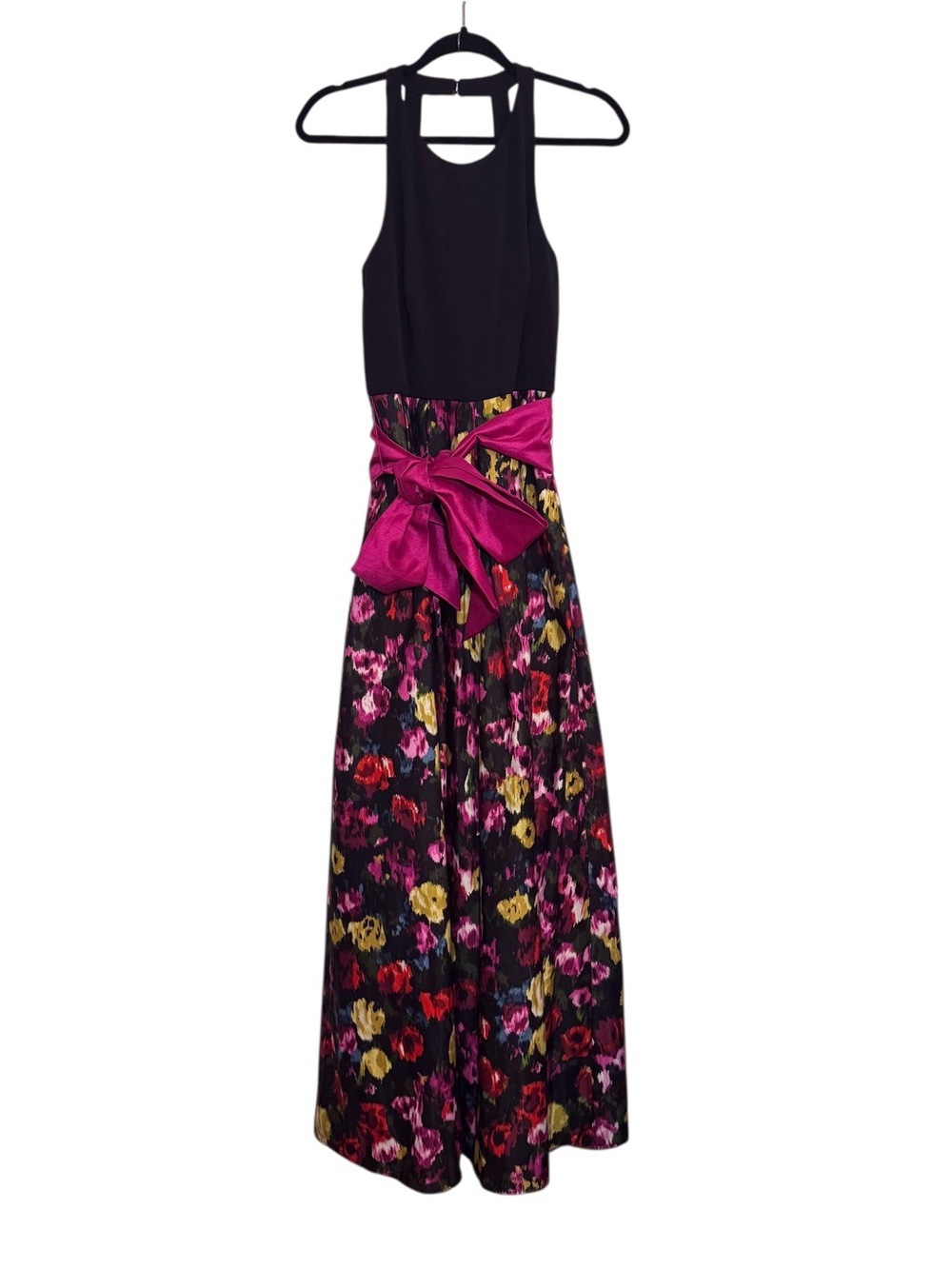 Moulinette Soeurs Anthro Size 4 French Fields Floral Dress Gown Whimsy Pink Bow - Picture 2 of 10